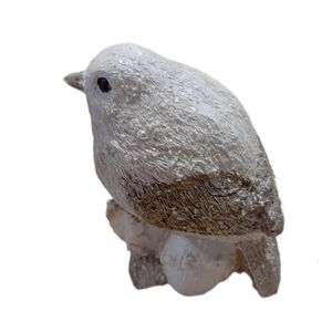 Elegant White and Brown Bird Figurine